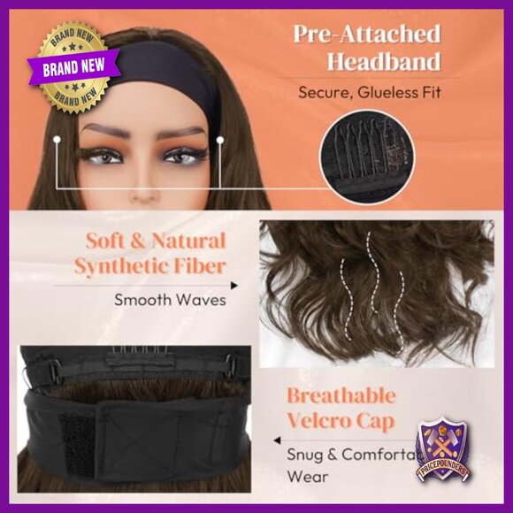 Human Hair Clip-in Bangs with Body Wave Headband Wig